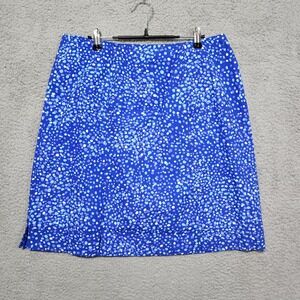 Sea Waves Green Floral Skirt Size 12 Vintage Golf Pickleball Tennis Beach A-Line